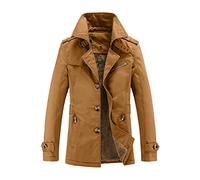 Cappotto Uomo Inverno Cappotto Uomo Economico Autunno e Inverno Cappotti Uomo Tinta unita Collo Rabattu Giacca abbottonata Manica Lunga Giacche Calde con Abbottonatura Semplice