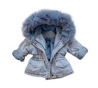 Cappotto Zip Bambino Invernale Caldo Giubbotto Antivento Inverno Bambini Moda Giacca Imbottito in Cotone Piumino 100 Grammi Casual Cappotto con Cappuccio in Pelliccia Autunno per 0-6 Anni