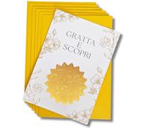 Cappstan UK 6 Pezzi Gratta e vinci annuncio gravidanza - Sono Incinta! - Elegante sorpresa bebè con bollino dorato incl. 6 buste dorate - Regalo originale per famiglia e amici