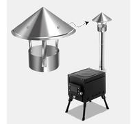 Cappuccetto del Camino Rotondo, Coperchio per fumi del Camino, Coppa per Pioggia per Tubo, Copertura per sfiato Perfettamente isolata, Regolabile e Personalizzabile (Dimensioni: