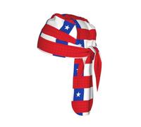 Cappucci con teschio con stampa bandiera del Cile, per uomo e donna, traspiranti, per il collo, per assorbire il sudore e fare stracci per la testa, fodera per casco, colore nero