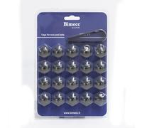 Cappucci copri dado/bullone chiave 19 in plastica 20 pezzi BLACK