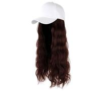 Cappucci da baseball traspiranti con parrucche ricci Cappello da parrucca sintetico comodo per le donne di tutti i giorni acconciatura parrucche sintetiche resistenti al calore