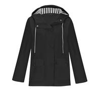 Cappucci da donna Inverno Autunno Manica Lunga Con Cappuccio Impermeabile Giacca Pianura Cappucci Abiti Donna 2024 Trendy Y2K, P-558 Nero, M