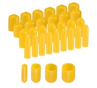 Cappucci di gomma rotondi di 40pcs 1/8 "1/4" 3/8 "1/2" Kit di assortimento di protezioni a vite di copertura in vinile, cappucci per tubazioni in metallo (3mm 6mm 9mm 12mm)(Yellow,80Pcs)