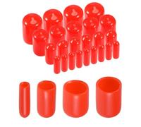 Cappucci di gomma rotondi di 40pcs 1/8 "1/4" 3/8 "1/2" Kit di assortimento di protezioni a vite di copertura in vinile, cappucci per tubazioni in metallo (3mm 6mm 9mm 12mm)(Red,80Pcs)