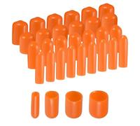 Cappucci di gomma rotondi di 40pcs 1/8 "1/4" 3/8 "1/2" Kit di assortimento di protezioni a vite di copertura in vinile, cappucci per tubazioni in metallo (3mm 6mm 9mm 12mm)(Orange,80Pcs)