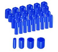 Cappucci di gomma rotondi di 40pcs 1/8 "1/4" 3/8 "1/2" Kit di assortimento di protezioni a vite di copertura in vinile, cappucci per tubazioni in metallo (3mm 6mm 9mm 12mm)(Blue,40Pcs)
