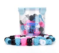 Cappucci d'inchiostro per tatuaggi con contenitore, ATOMUS 100pcs mixto colore monouso cranio inchiostri tazze con 800ml contenitore scatola pigmento trucco permanente kit di rifornimento