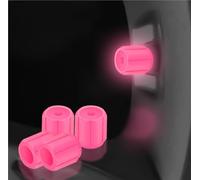 Cappucci For Valvole Pneumatici Auto Luminosi Impermeabili, Tappi For Valvole Pneumatici Fosforescenti, Coprivalvole Universali For Auto, Camion, SUV, Moto E Bici(Pink,12pcs)