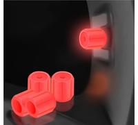 Cappucci For Valvole Pneumatici Auto Luminosi Impermeabili, Tappi For Valvole Pneumatici Fosforescenti, Coprivalvole Universali For Auto, Camion, SUV, Moto E Bici(Red,4pcs)