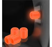 Cappucci For Valvole Pneumatici Auto Luminosi Impermeabili, Tappi For Valvole Pneumatici Fosforescenti, Coprivalvole Universali For Auto, Camion, SUV, Moto E Bici(Orange,8pcs)