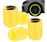 Cappucci Luminosi Per Valvola Pneumatici Per Auto - Coprivalvola Fluorescente Per Cerchioni, Coperchio Ugello Aria Ruota, 4 Pezzi Copri Pneumatici Fosforescenti | Rivestimento Protettivo Imperme