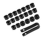 Cappucci per Dadi Ruota Neri Lucidi 17 Mm, 20 Pezzi 17 Mm Dado Ruota Auto Protezione Vite Antifurto Tappo Nero (Nero)