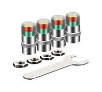 Cappucci Per Il Monitoraggio Della Pressione Dei Pneumatici - Coprivalvole Intelligenti Da 1,5 Pollici | Cappucci A 3 Colori Di Facile Lettura, Coperture Dello Stelo In Alluminio Resistente Per Un