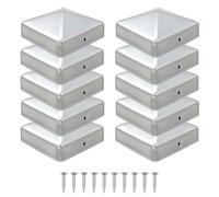 Cappucci per Pali da Recinzione in Acciaio Inox, Forma Piramidale, Set da 10 Pezzi (8x8 cm)