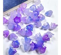 Cappucci per perline a forma di fiore in acrilico, Cappucci con perline di fiori in acrilico multicolore 11x9mm 300/400 pezzi, , gioielli, fai da te, orecchini, collane(Blue Purple,400pcs 11x9mm)