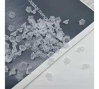 Cappucci per perline a forma di fiore in acrilico, Cappucci di perline fiori in acrilico Perline distanziatrici multicolori 8x12mm 1100/2100 pezzi for gioielli fai da te(Matte White,2100pcs 8x12mm)