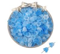 Cappucci per perline a forma di fiore in acrilico, Perline distanziatrici cave Cappucci for perline in filigrana, 600/1200 pezzi 10x8mm artigianali in acrilico multicolore(Sky Blue,1200pcs 10x8mm)