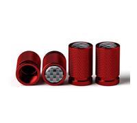Cappucci Stelo valvola Pneumatici in Alluminio per Audi 8P B9 8V A5 A6 C7 RS RS3 RS4 RS5 RS6 RS7 A7 Q3 Q5 Q7 S3 S6, Tappi Valvole Pneumatici Antipolvere con Guarnizione,Carbon Fiber-Red