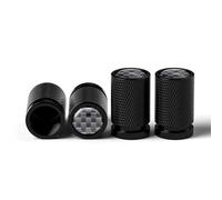 Cappucci Stelo valvola Pneumatici in Alluminio per Ford Focus Kuga MK1 MK2 MK3 MK4 MK5 Ecosport Cooper Explorer, Tappi Valvole Pneumatici Antipolvere con Guarnizione,Carbon Fiber-Black
