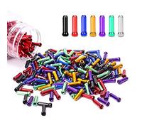 Cappucci Terminali per Cavi Bici 80 Pezzi Crimpature Terminali Colorate per Cavi in Lega di Alluminio Punte per Cavi Freno Bicicletta Crimpature per Tappi Terminali Accessori Ciclismo