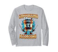Cappuccino Assassin Funny Coffee Ninja Maglia a Manica