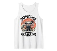 Cappuccino Assassino Retro Arte Giapponese Ninja Coffee Lover Canotta