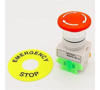 Cappuccio a fungo rosso 1NO 1NC DPST Interruttore a pulsante di arresto di emergenza AC 660V 10A