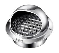 Cappuccio a Griglia Di Ventilazione Rotonda In Acciaio Inox Esterno, Copertura di Ventilazione da Parete, Prese D'aria Resistenti Alle Intemperie, Adatto Per Cucine, Bagni(110mm)