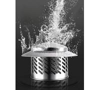 Cappuccio antipioggia for camino da tetto in acciaio inossidabile 304, strumento di protezione con struttura a griglia fine da 80 110 160 200 mm, for tutti i tipi di camini(160mm/6.3in)
