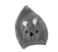 Cappuccio asciugacapelli, cuffia da doccia, Asciugamano for capelli con cappuccio, motivo coniglio, 30x21 cm, multicolore(Light Grey)