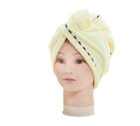 Cappuccio asciugacapelli, cuffia da doccia, Asciugamano for capelli, cuffia assorbente, turbante ad asciugatura rapida, multicolore, 64x25 cm(Yellow)