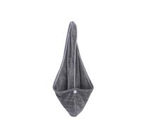 Cappuccio asciugacapelli, cuffia da doccia, Asciugamano turbante for capelli in pile corallo, cuffia da doccia, uso salone, poliestere multicolore 25x66 cm(Dark Grey)