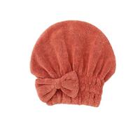 Cappuccio asciugacapelli, cuffia da doccia, Turbante for capelli con passante e bottone, asciugatura rapida, multicolore, 50x25 cm(Orange)