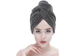 Cappuccio asciugacapelli, cuffia da doccia, Turbante for capelli, cuffia, asciugamano multicolore 25x65 cm, confezione da 2, 3(Grey,3PCS-25CMX65CM)
