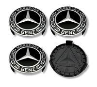 Cappuccio Centrale In Lega Mercedes x4 Nero Cromo 75mm GLA GLB GLC GLE GLS