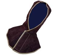 Cappuccio da Saldatura in Pelle Marrone, Protezione Collo e Spalle | Colore Casuale, Fodera Interna in Cotone, Chiusura a Strappo per Officina di Saldatura e Lavorazioni Metalliche