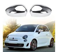 Cappuccio Dello Specchietto Retrovisore Sostituzione per Fiat 500/Abarth 500 2007-2024/Grande Punto 2005-2018, Calotte per Specchietti Retrovisori per Auto Modello Galvanico Migliorate (Argento)