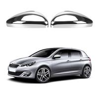 Cappuccio Dello Specchietto Retrovisore Sostituzione per Peugeot 308 T9 MK2 2013-2022, Cappucci per Specchietti Retrovisori Cromati Copri Specchietto Retrovisore Automatico (Argento)