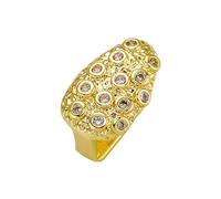 Cappuccio Dentale Cz Cratere di Meteorite, Gioiello Dentale Hip-Hop Micro Incastonato Placcato oro e Argento 18K, Regalo Alla Moda per Uomini e Donne(Gold)