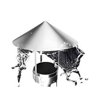 Cappuccio for camino in acciaio inox, for stufa a legna, for canna fumaria, for canna fumaria, for tetto, antipioggia, facile installazione, diametro 7 cm-30 cm(12cm/4.68in)