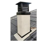 Cappuccio for camino quadrato in lega di alluminio,Design ventilato anti-ritorno con feritoia e parte superiore conica,per la protezione da pioggia e neve del camino della Villa(26x26Inch/65x65cm)