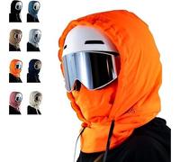 Cappuccio impermeabile foderato in pile con/coulisse, passamontagna con cappuccio, copertura completa antivento invernale, maschera invernale, mantiene testa e collo caldo, A, Taglia unica