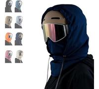 Cappuccio impermeabile foderato in pile con/coulisse, passamontagna con cappuccio, copertura completa antivento invernale, maschera invernale, mantiene testa e collo caldo, J, Taglia unica