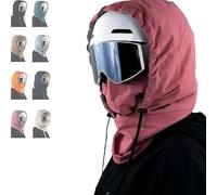 Cappuccio impermeabile foderato in pile con/coulisse, passamontagna con cappuccio, copertura completa antivento invernale, maschera invernale, mantiene testa e collo caldo, B, Taglia unica