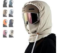Cappuccio impermeabile foderato in pile con/coulisse, passamontagna con cappuccio, copertura completa antivento invernale, maschera invernale, mantiene testa e collo caldo, F, Taglia unica