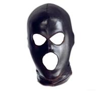 Cappuccio in ecopelle nera con tre aperture per uomo effetto bagnato copricapo per Halloween carnevale e feste a tema come accessorio per feste in maschera