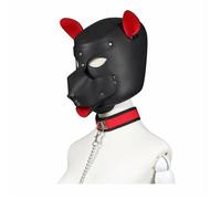 Cappuccio maschera cosplay cane con collare costrittivo sadomaso bondage dog