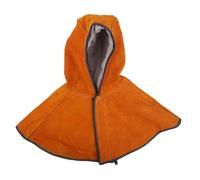 Cappuccio per saldatura in pelle, protezione contro le scintille e i raggi UV, casco a prova di fiamma per saldatore elettrico, pelle bovina regolabile